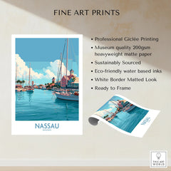 Nassau Bahamas Marina Wall Art — fine art print unframed quality details
