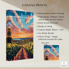 Niagara-on-the-Lake Ontario canvas print with vineyard sunset, travel poster wall art, mirror wrap, ready to hang