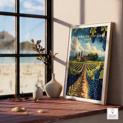 Niagara-on-the-Lake Ontario travel poster with vineyard art, perfect for home wall decor
