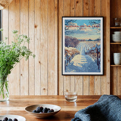 Niagara-on-the-Lake Ontario winter vineyard travel poster wall art for home decor