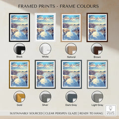 Niagara-on-the-Lake winter vineyard print in 8 frame colors, ready to hang wall art