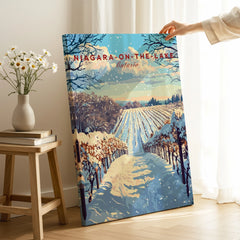 Niagara-on-the-Lake Ontario winter vineyard travel poster wall art print for home decor