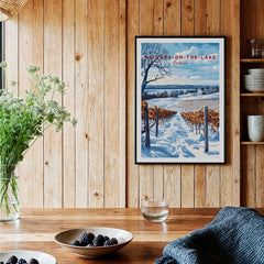 Niagara-on-the-Lake winter vineyard travel poster wall art for home decor