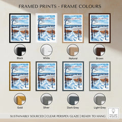Niagara-on-the-Lake winter vineyard print in 8 frame colors, ready to hang wall art