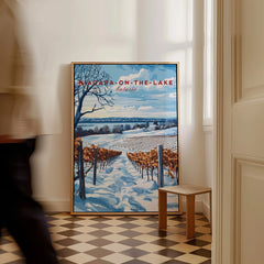 Niagara-on-the-Lake Ontario winter vineyard travel poster art print for home decor