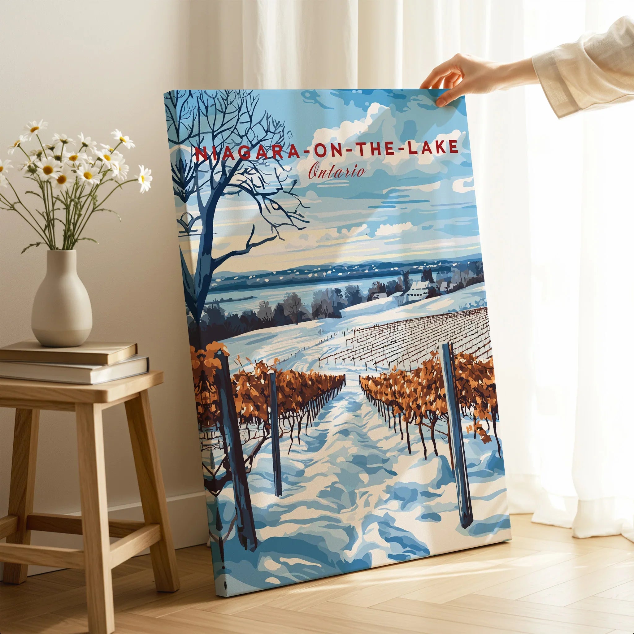 Niagara-on-the-Lake Ontario winter vineyard travel poster wall art print