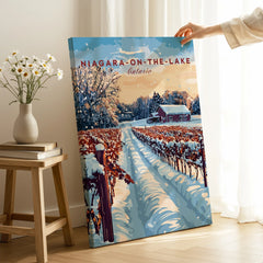 Niagara-on-the-Lake Ontario winter vineyard canvas art for home decor