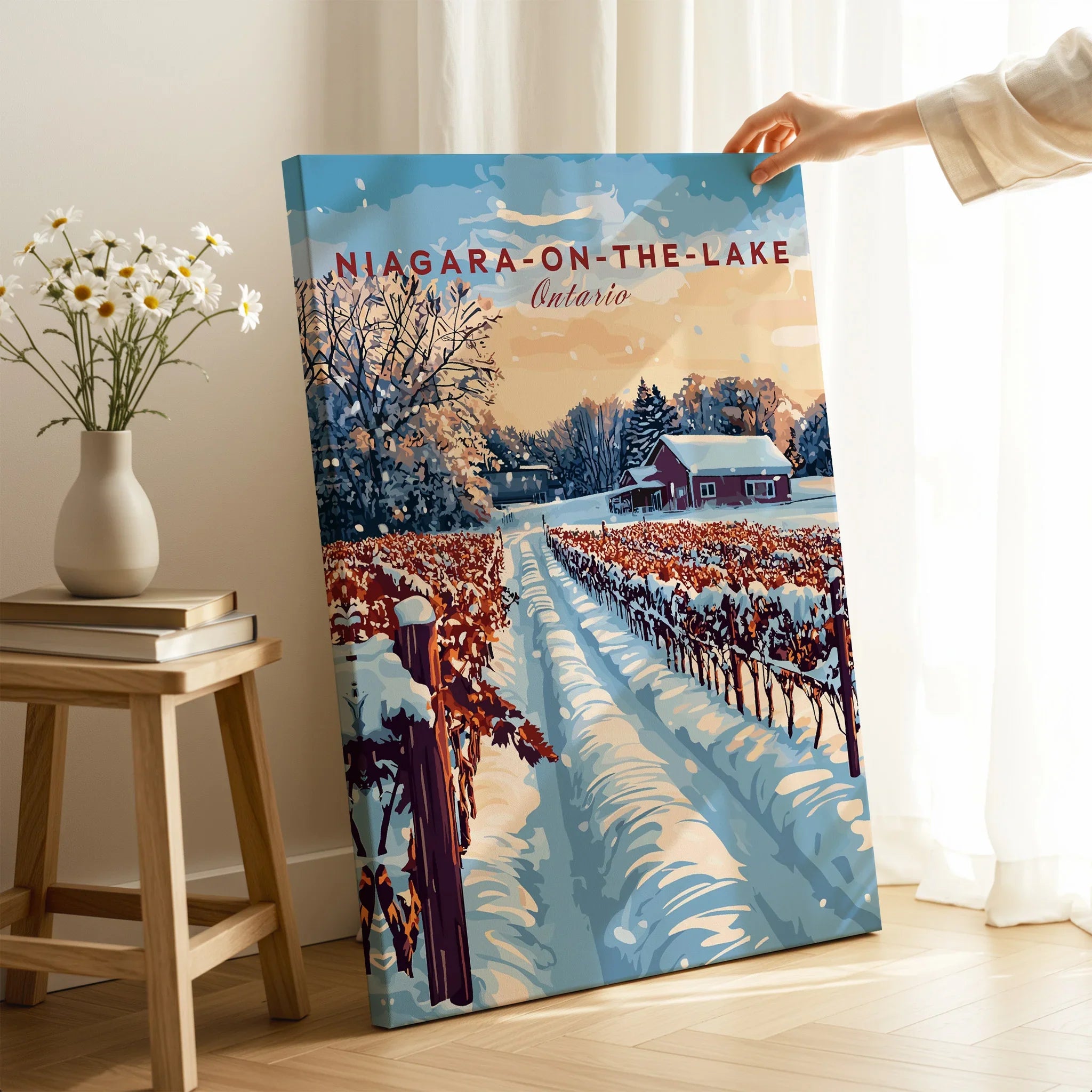 Niagara-on-the-Lake Ontario winter vineyard canvas art for home decor