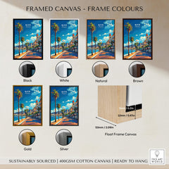 Nice Travel Print - France framed in various colors including black, white, natural, brown, gold, and silver.