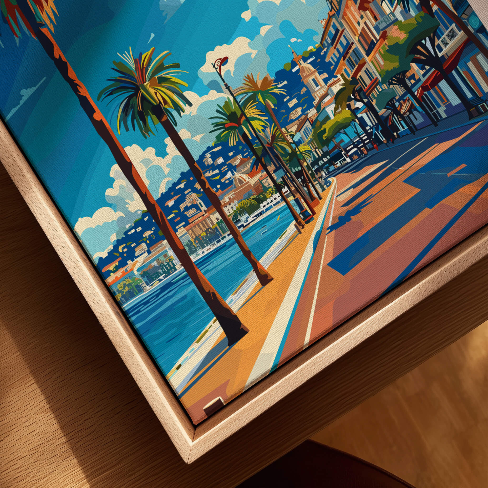 Nice Travel Print - France featuring the Promenade des Anglais and vibrant Côte d'Azur scenery.