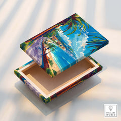 Nice Print - France decorative box featuring vibrant French Riviera artwork, perfect for home decor.