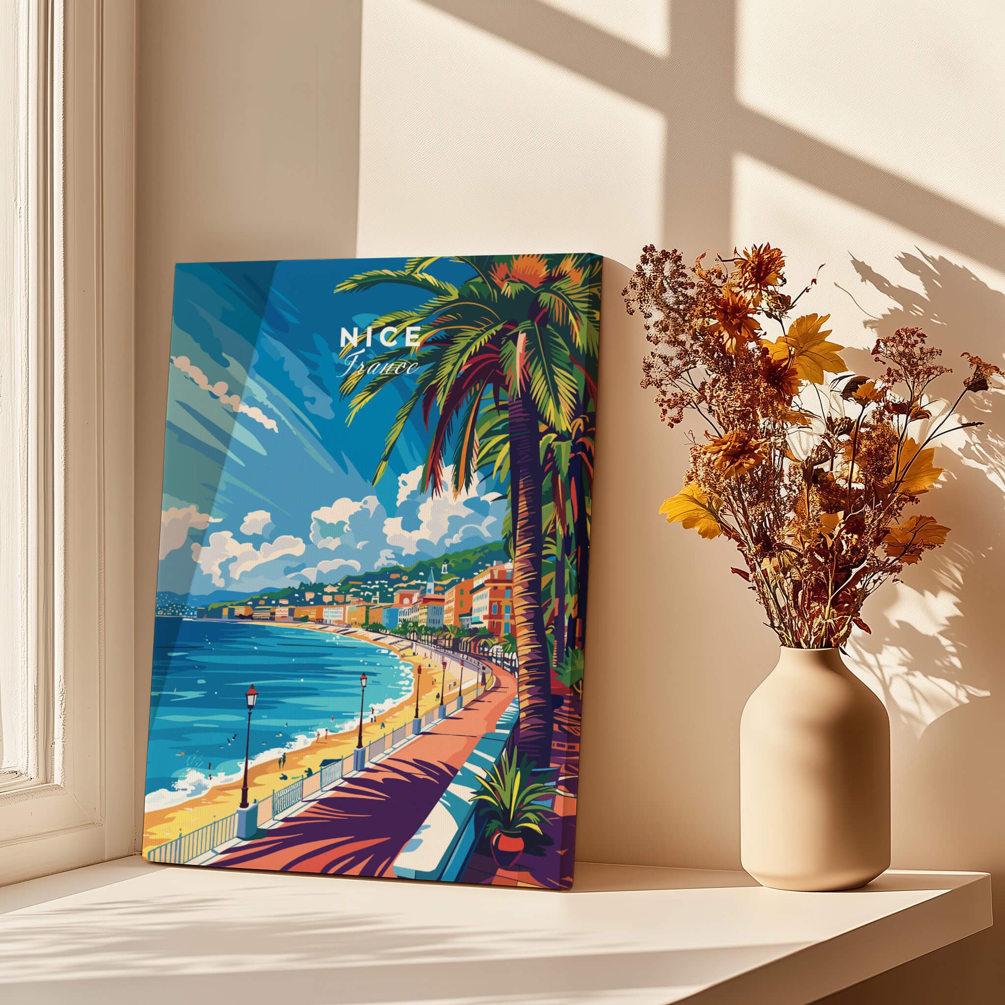 Nice Wall Art Print - France showcasing the scenic coastline and vibrant colors of Nice, France.