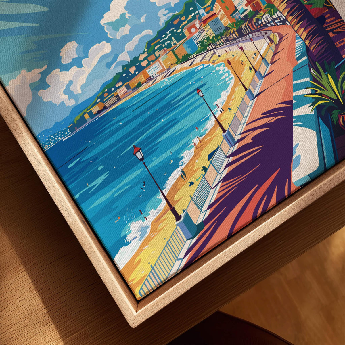 Nice Wall Art Print - France showcasing a vibrant beach scene and charming promenade.