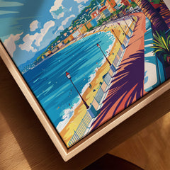 Nice Wall Art Print - France showcasing a vibrant beach scene and charming promenade.