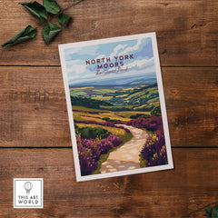 North York Moors Art Print depicting colorful landscapes and rugged beauty of the North York Moors National Park.