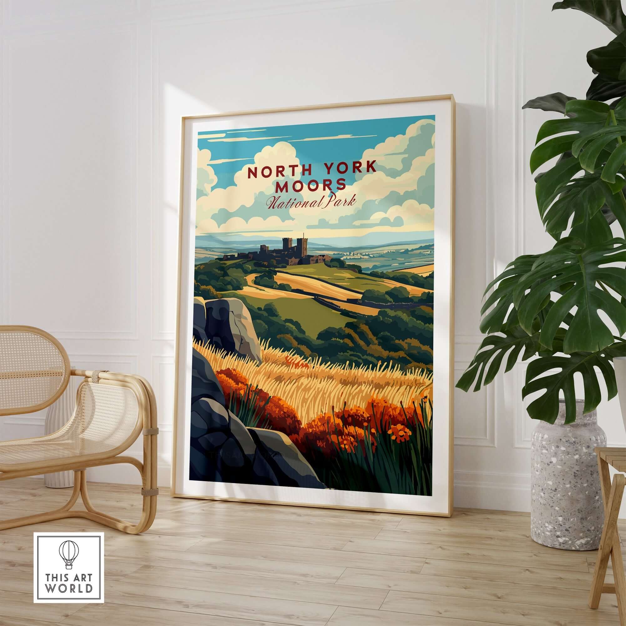 North York Moors Print showcasing vibrant colors and stunning details of the beautiful landscape.