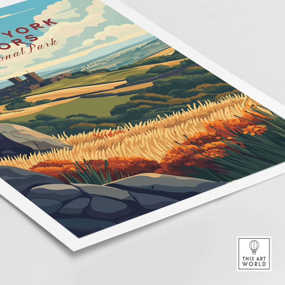 North York Moors print showcasing vibrant colors and stunning landscapes of the national park, perfect for nature lovers.