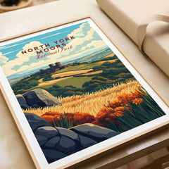 North York Moors Print showcasing vibrant landscapes and intricate details of the natural beauty of the North York Moors.