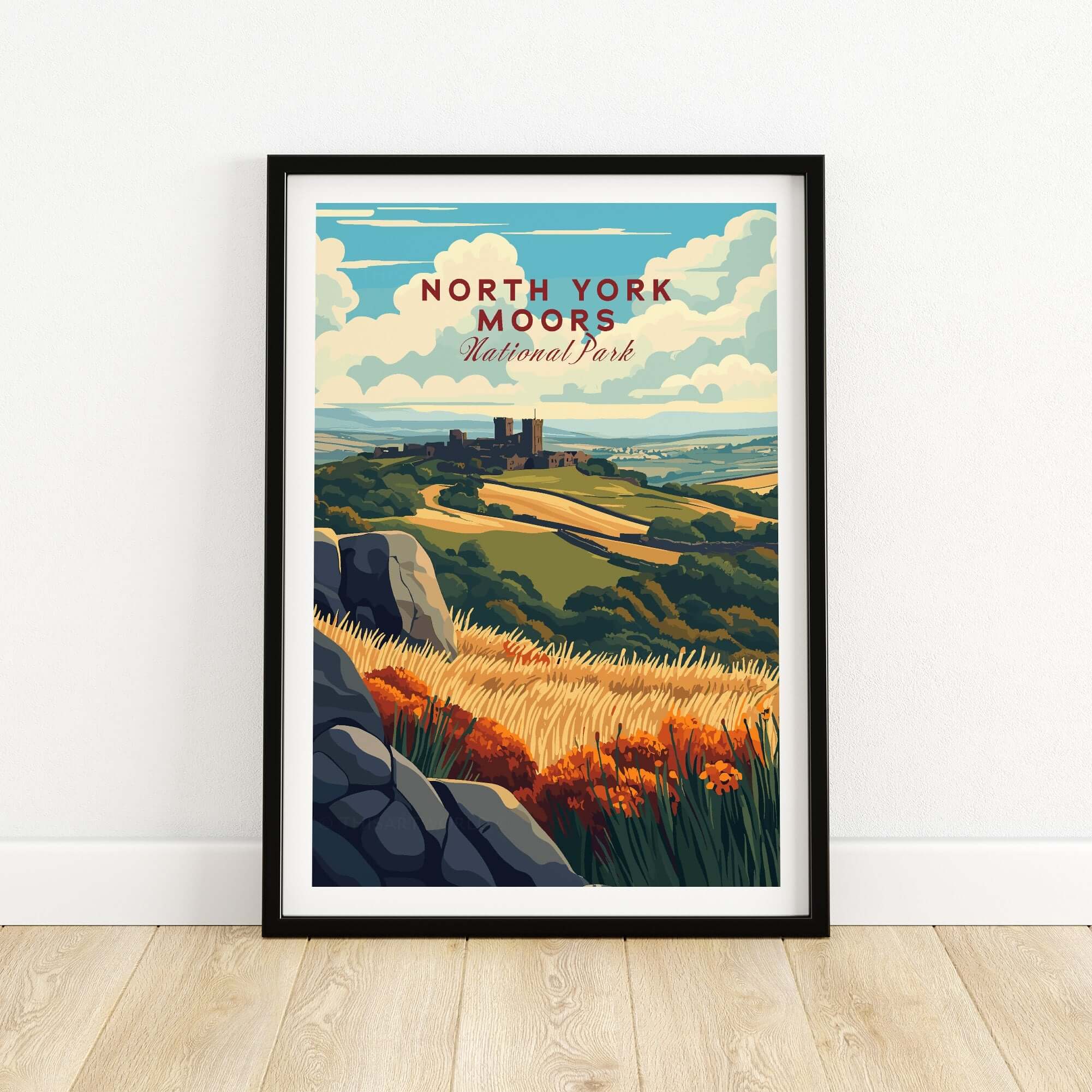 North York Moors Print showcasing vibrant landscape and natural beauty of the National Park.