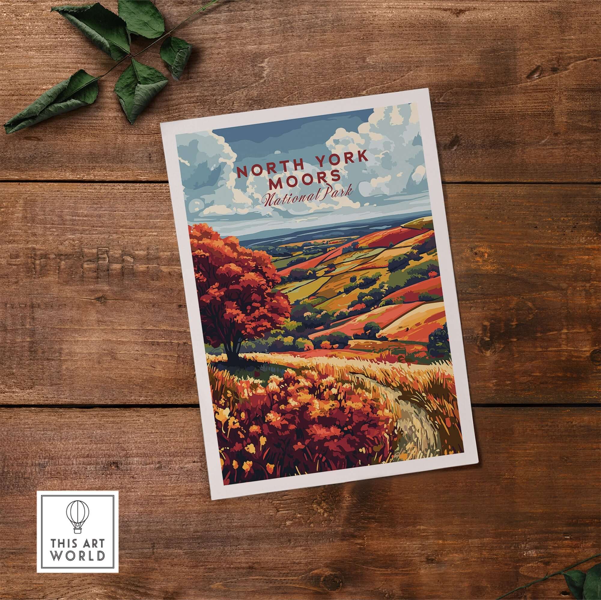 North York Moors Wall Art featuring vibrant landscapes and autumnal scenery of the National Park.