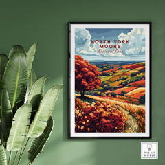 North York Moors Wall Art featuring vibrant landscapes and rich colors of the iconic region.