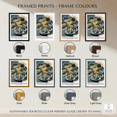 Brittany Oysters French Kitchen Wall Art - framed print colour options