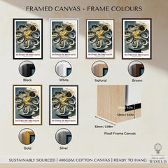 Brittany Oysters French Kitchen Wall Art - framed canvas float frame colour options