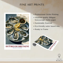 Brittany Oysters French Kitchen Wall Art - fine art print unframed quality details