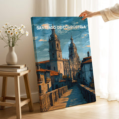 Santiago de Compostela Spain Print | Camino Wall Decor showcasing iconic architecture and historic charm.