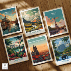 Santiago de Compostela Skyline Print | Spanish Travel Wall Decor among other travel prints.