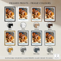 Portuguese Padaria Bakery Wall Art - framed print colour options