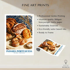 Portuguese Padaria Bakery Wall Art - fine art print unframed quality details