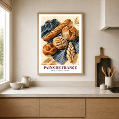 French Bread Chart Kitchen Wall Art - neutral kitchen single frame mockup This Art World