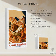 Spanish Panaderia Bakery Wall Art - canvas print stretched cotton canvas details