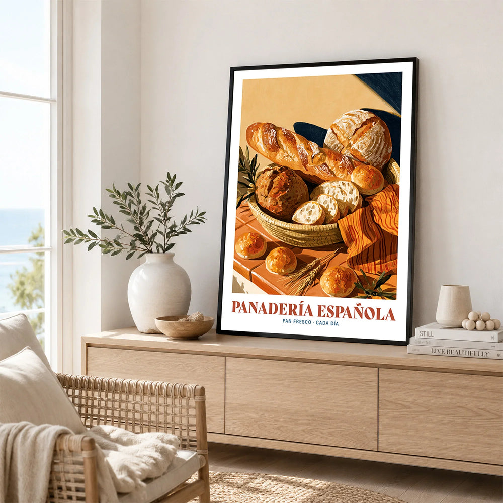 Spanish Panaderia Bakery Wall Art - framed artwork living room lifestyle setting