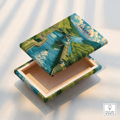 Panama travel poster print featuring canal and lush greenery, ideal for home decor