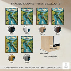 Panama Canal travel poster in various frame colors, sustainably sourced cotton canvas wall art