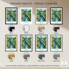 Panama Canal travel poster in various frame colors for home decor