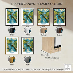 Panama Canal travel poster in various frame colors, ready to hang on walls