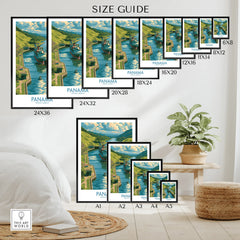 Panama Canal travel poster in various sizes for home decor
