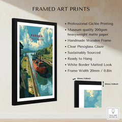 Panama travel poster art print with canal scene, framed wall decor for home