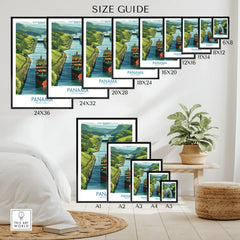 Panama Canal travel poster in various sizes for home decor