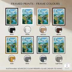 Panama Canal travel poster in various frame colors for home decor