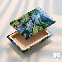 Panama Central America travel poster canvas art with canal and green landscapes