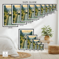 Panama Canal travel poster size guide for wall art, available in multiple dimensions for home decor