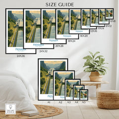 Panama Canal travel poster in various sizes for home decor