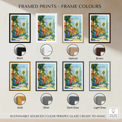 Panama City travel poster in various frame colors for home decor
