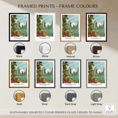 Panama City travel poster in various frame colors for wall art decor