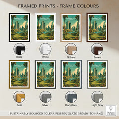 Panama City travel poster in various frame colors for home decor