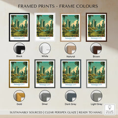 Panama City travel poster in various frame colors for home decor
